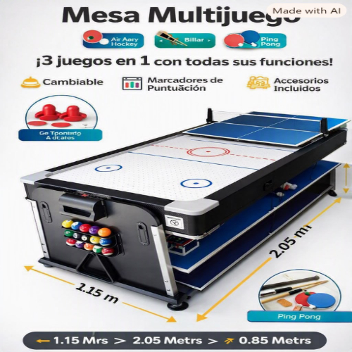 Mesa de juegos multifuncional 4 en 1